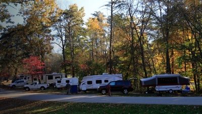 Fall at Hocking Hills State Park campground