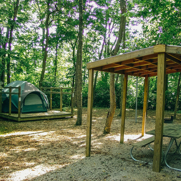 A campsite at Deer Creek Campground