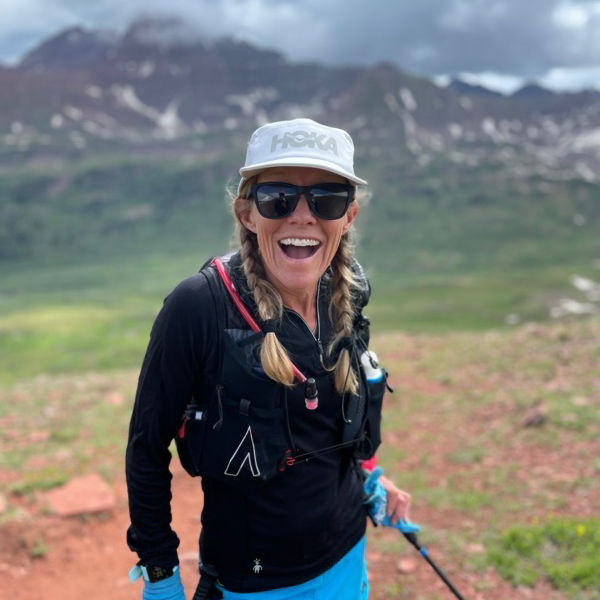  Darcy Piceu poses for a photo while out running in the mountains