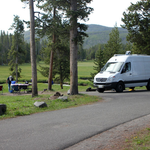Camper parked at Norris Campground