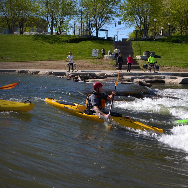 Kayakers on River Run at RiverScape MetroPark