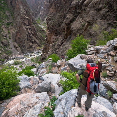 Hiking into the Black Canyon on the SOB trail