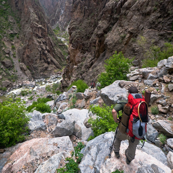Hiking into the Black Canyon on the SOB trail
