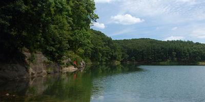 of Burr Oak Lake from the Buckeye Trail