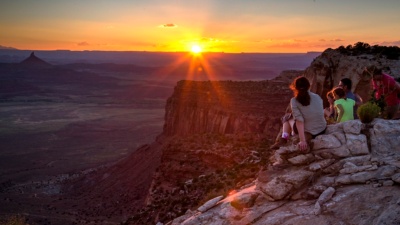 People watching the sunset at Bears Ears National Monument - Indian Creek
