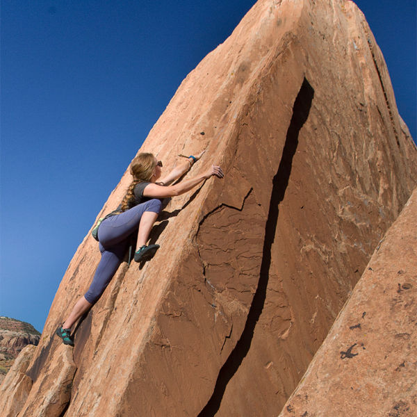 A rock climber at Bears Ears National Monument - Indian Creek