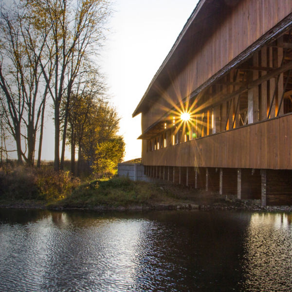 Black Run covered bridge over Big Darby creek in Ohio