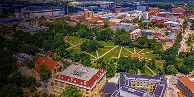 An ariel view of the Ohio State University Campus