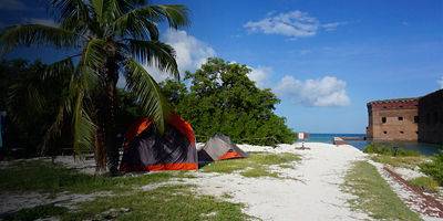 A view of the campground at Dry Tortugas