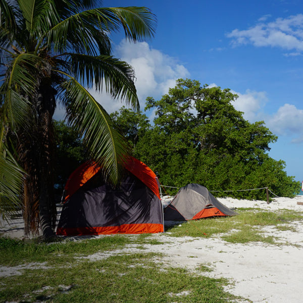 A view of the campground at Dry Tortugas