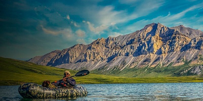 Chad Brown kayaks in the Arctic National Wildlife Refuge