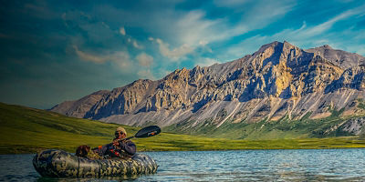 Chad Brown kayaks in the Arctic National Wildlife Refuge