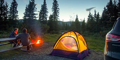 Denali National Park, Alaska: Car Camping in Teklanika Campground. This is the furthest campground in the park in which visitors can bring their car.
