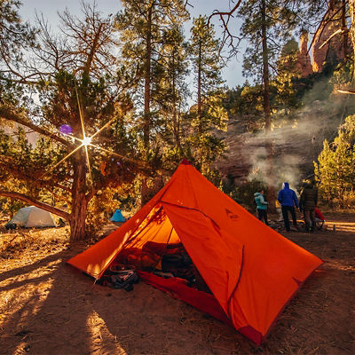 Campers near tents at Bears Ears National Monument
