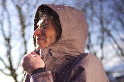 A raincoat that covers what you're carrying. 