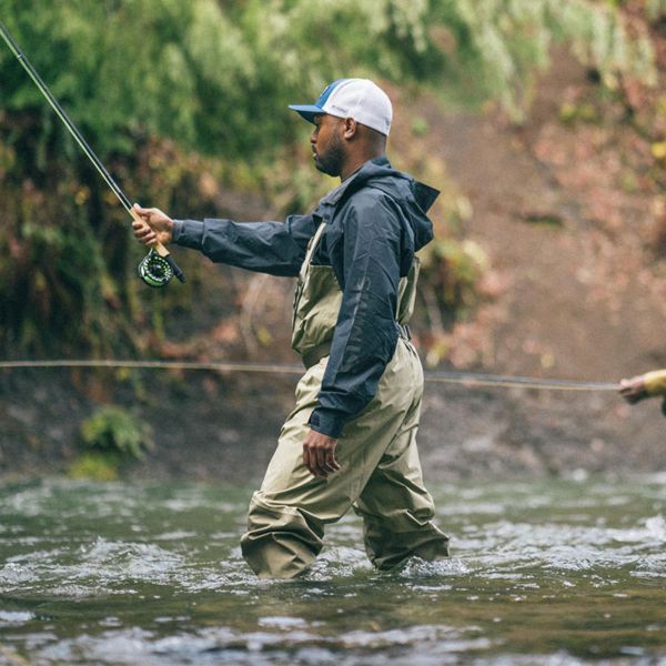 Fly fisherman in waders