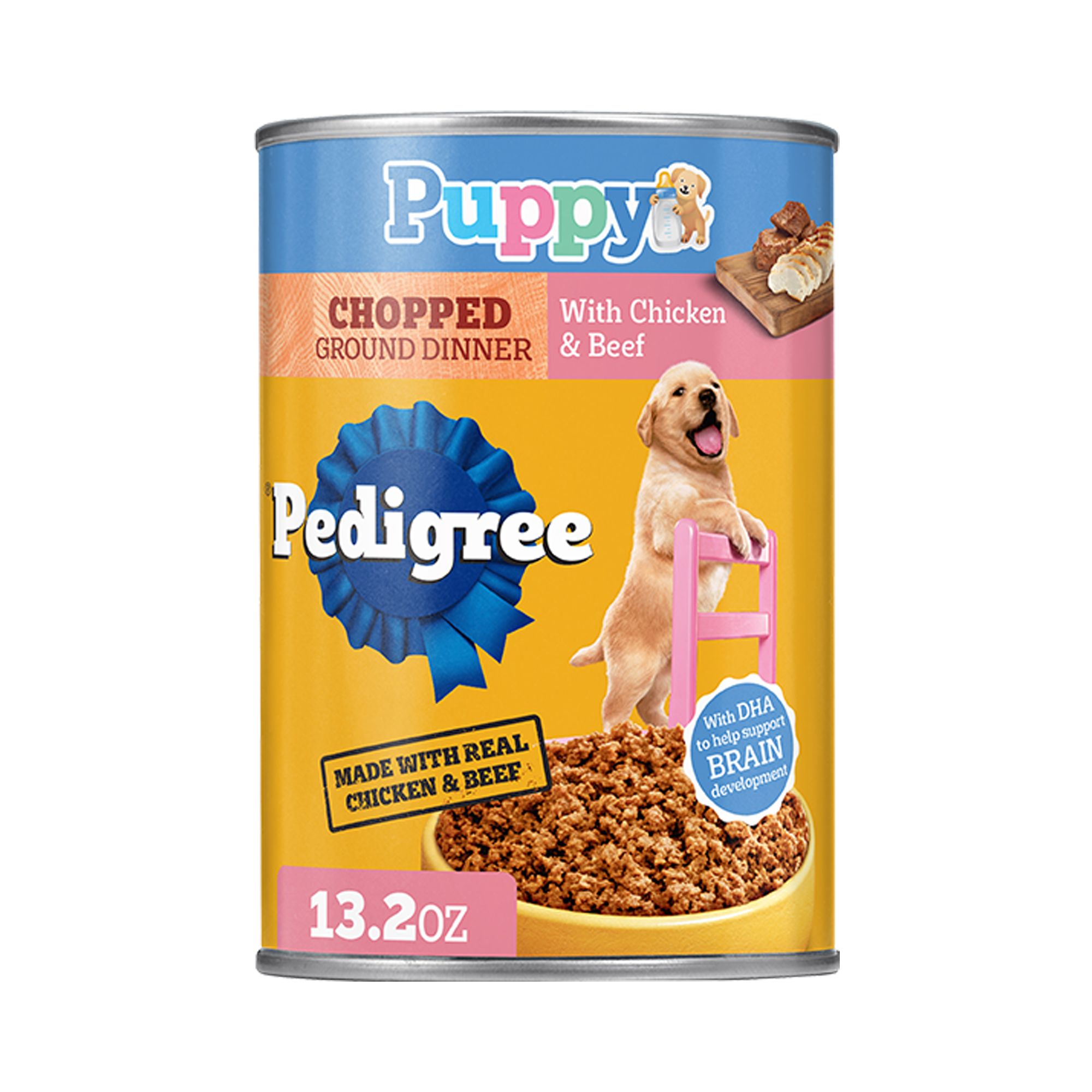Pedigree Puppy Chopped Ground Dinner Canned Wet Food - With Chicken And Beef, 13.2 oz. Can | PetSmart