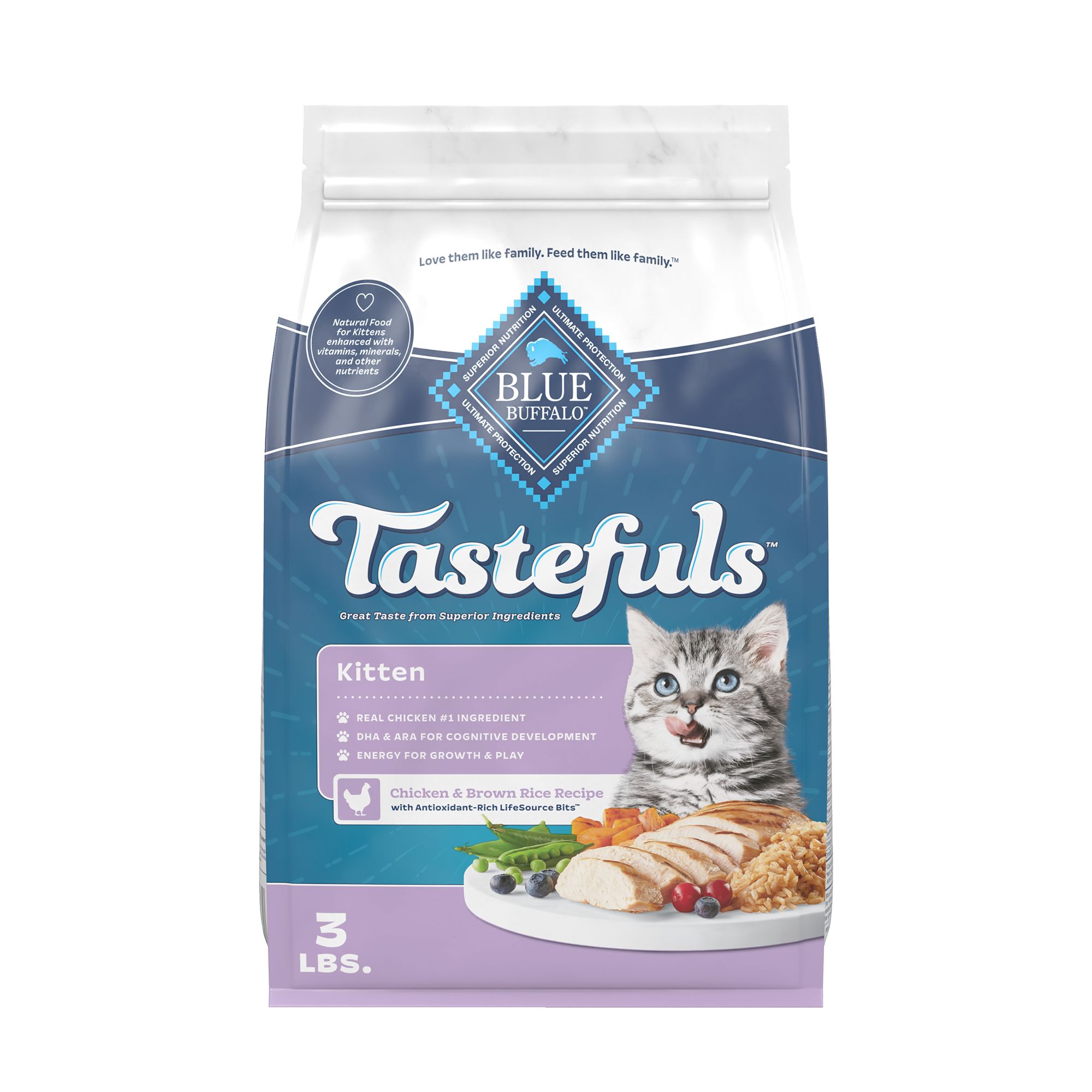 Blue Buffalo Tastefuls Kitten Dry Food - Natural, Chicken and Brown Rice, size: 3 lbs | PetSmart