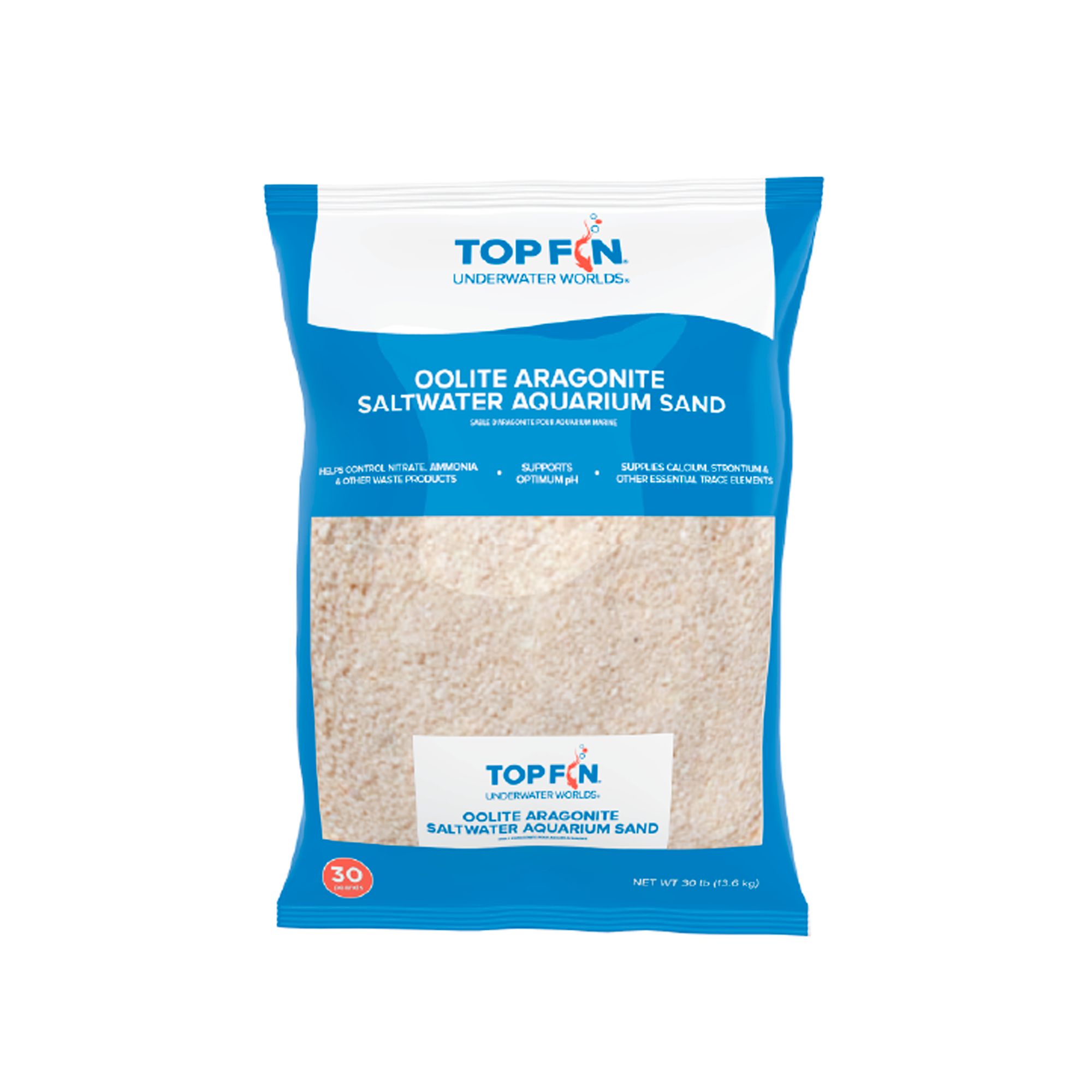 Top Fin Aragonite Aragamax Oolite Aquarium Tank Sand And Fish Substrate - 30 lb in White | PetSmart