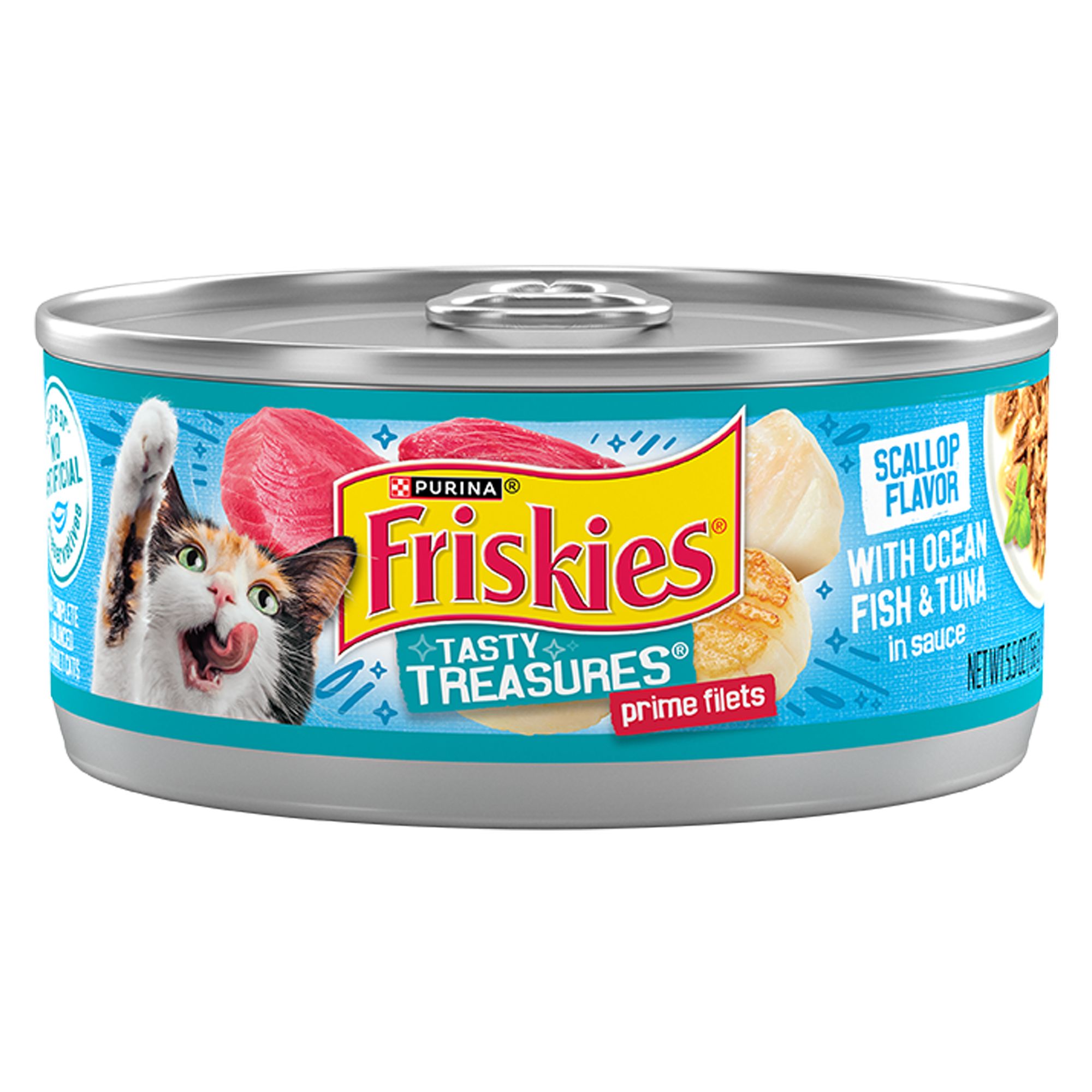 Friskies Tasty Treasures Adult Cat Wet Food - 5.5 oz, Flavor: Fish | PetSmart Red