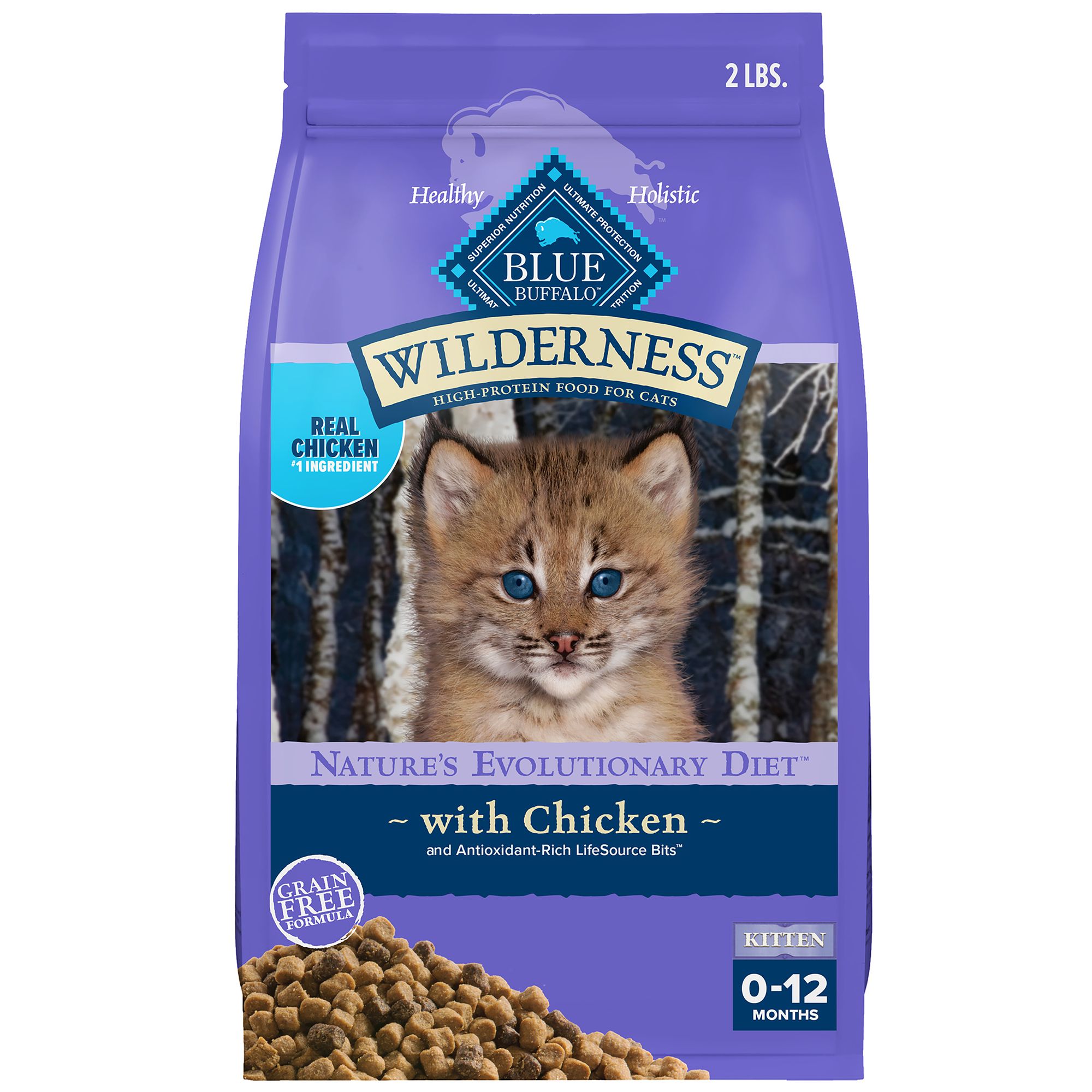 Blue Buffalo Wilderness Kitten Dry Cat Food - Grain Free, Chicken, size: 2 lbs | PetSmart