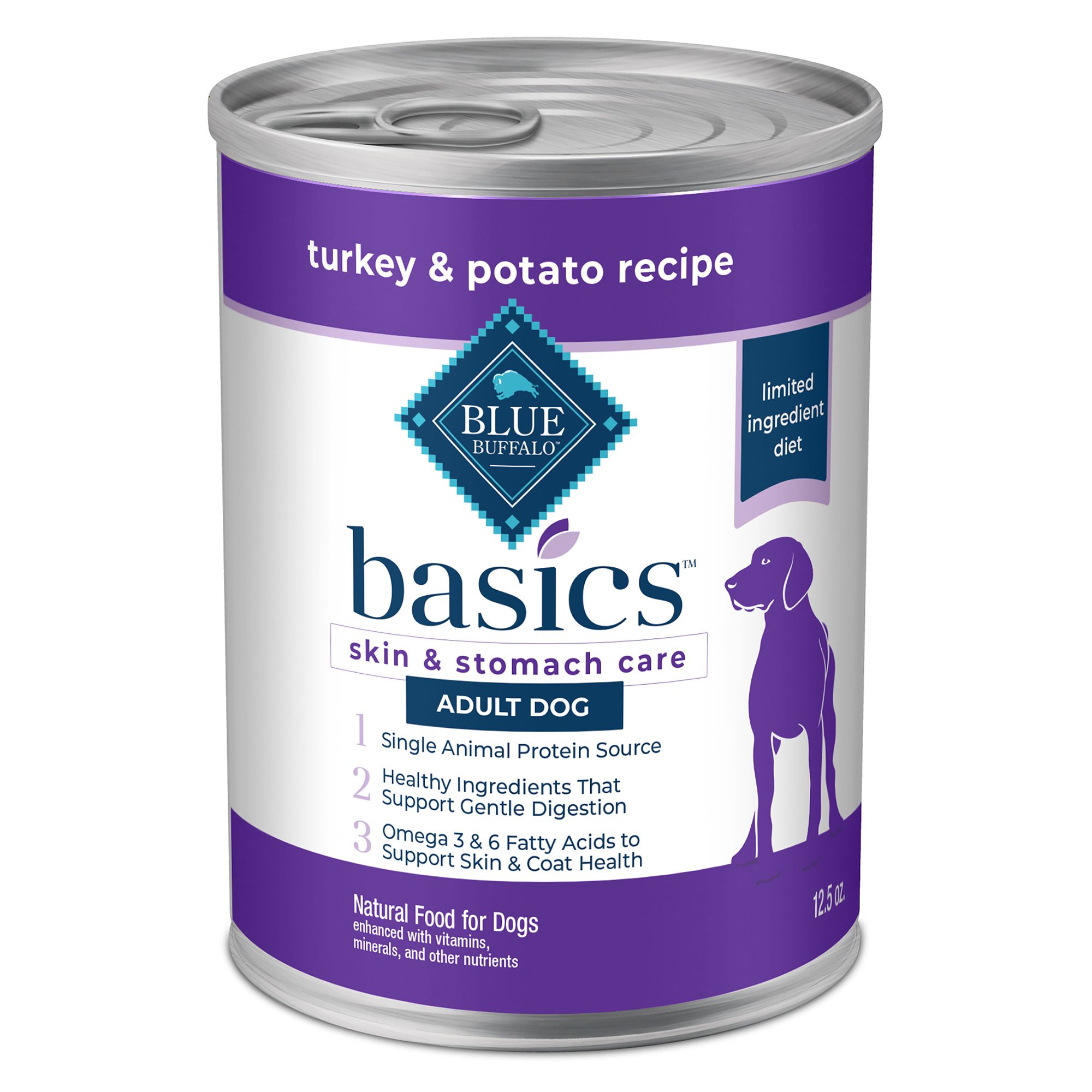 Blue Buffalo Basics™; Skin and Stomach Care Adult Wet Dog Food - Grain Free, 12.5 oz, Turkey and Potato Flavor | PetSmart