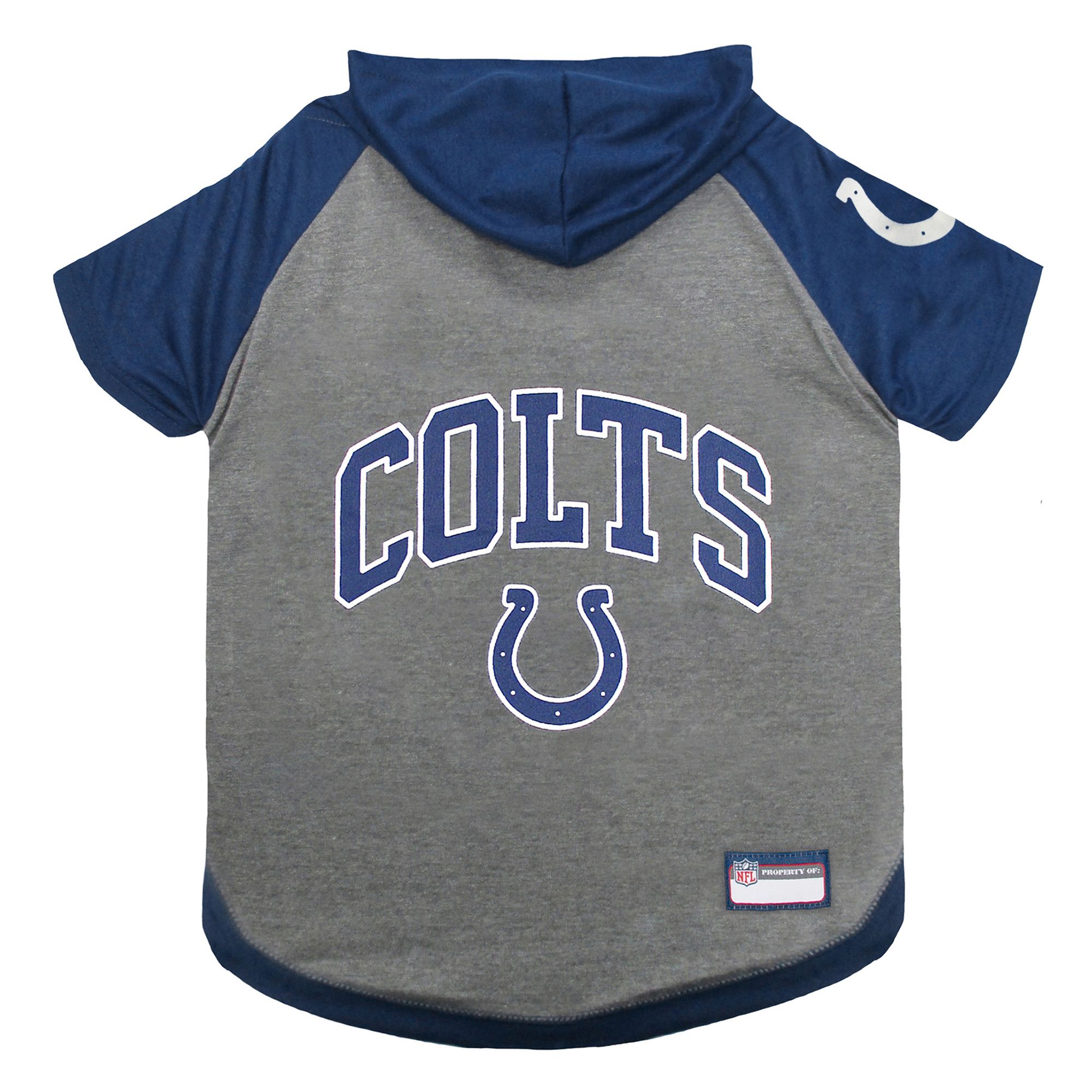 Pets First Indianapolis Colts NFL Hoodie T-Shirt in Grey, Size: XS | PetSmart