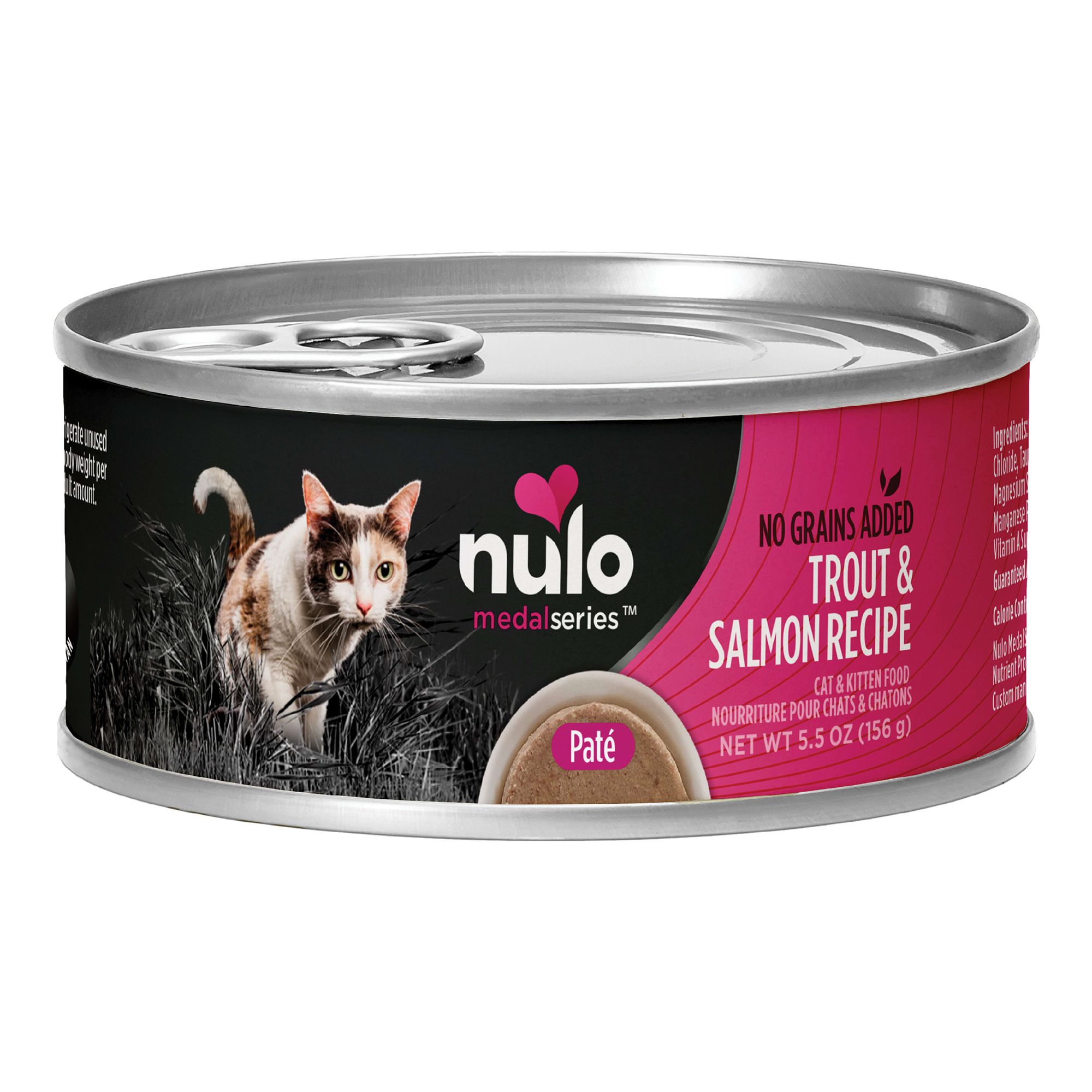 Nulo MedalSeries All Life stages Wet Cat Food - Grain Free, No Corn, Wheat and Soy, 5.5 Oz., Trout and Salmon Flavor | PetSmart