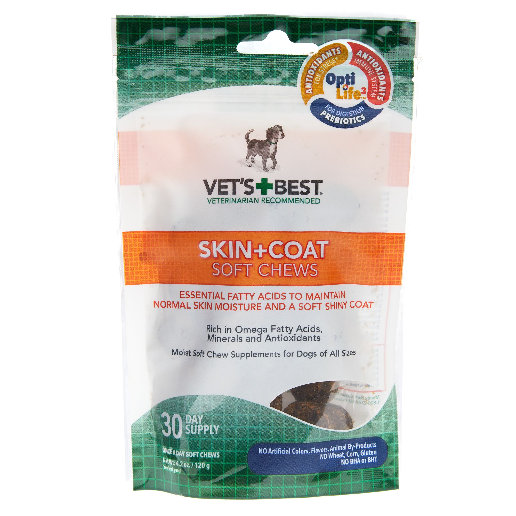 Vet's Best, Skin + Coat Soft Chews, For Dogs, All Sizes, 30 Soft Chews, 4.2 oz (120 g)