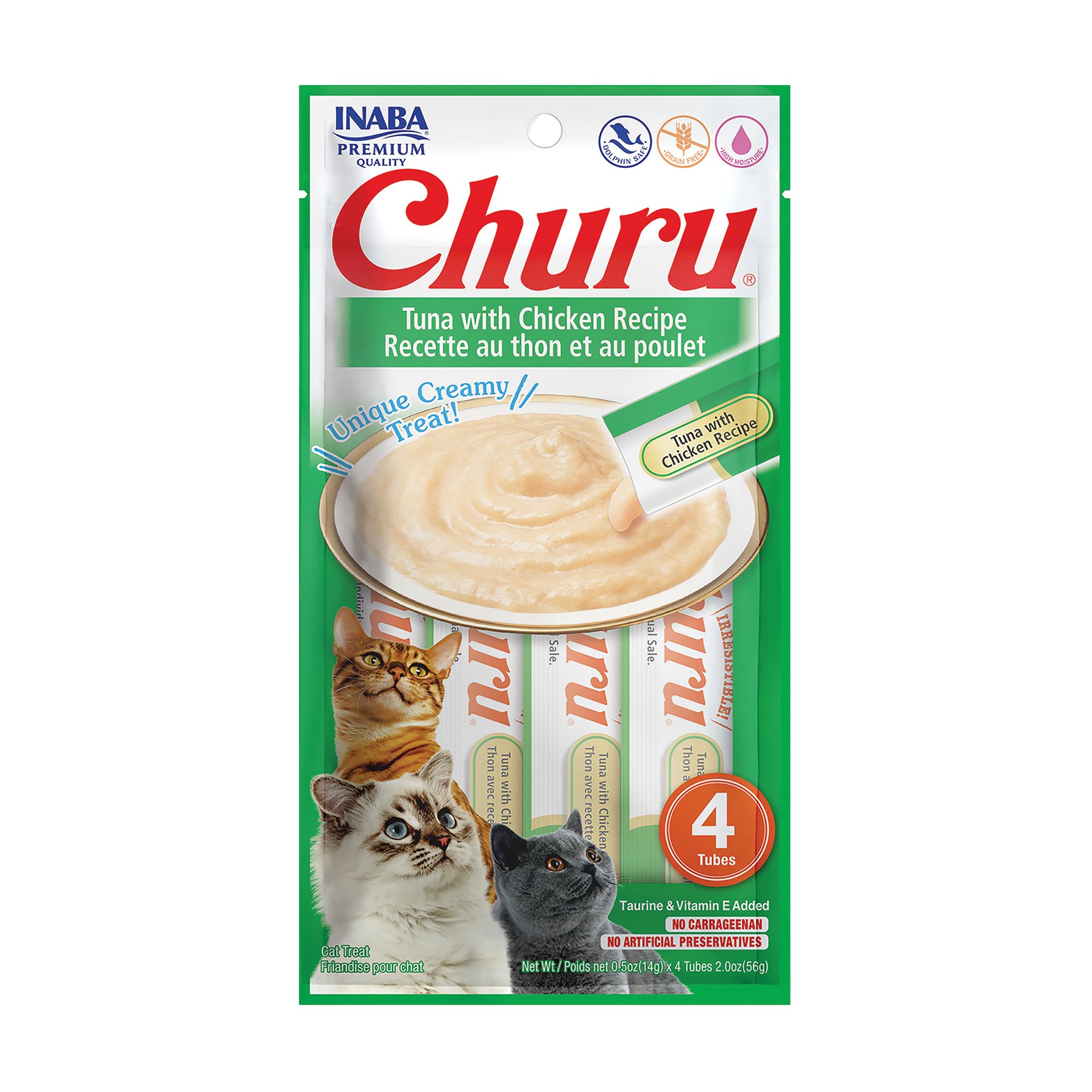 Inaba Churu Creamy Puree Lickable Cat Treat - Tuna and Chicken, size: 56 g | PetSmart