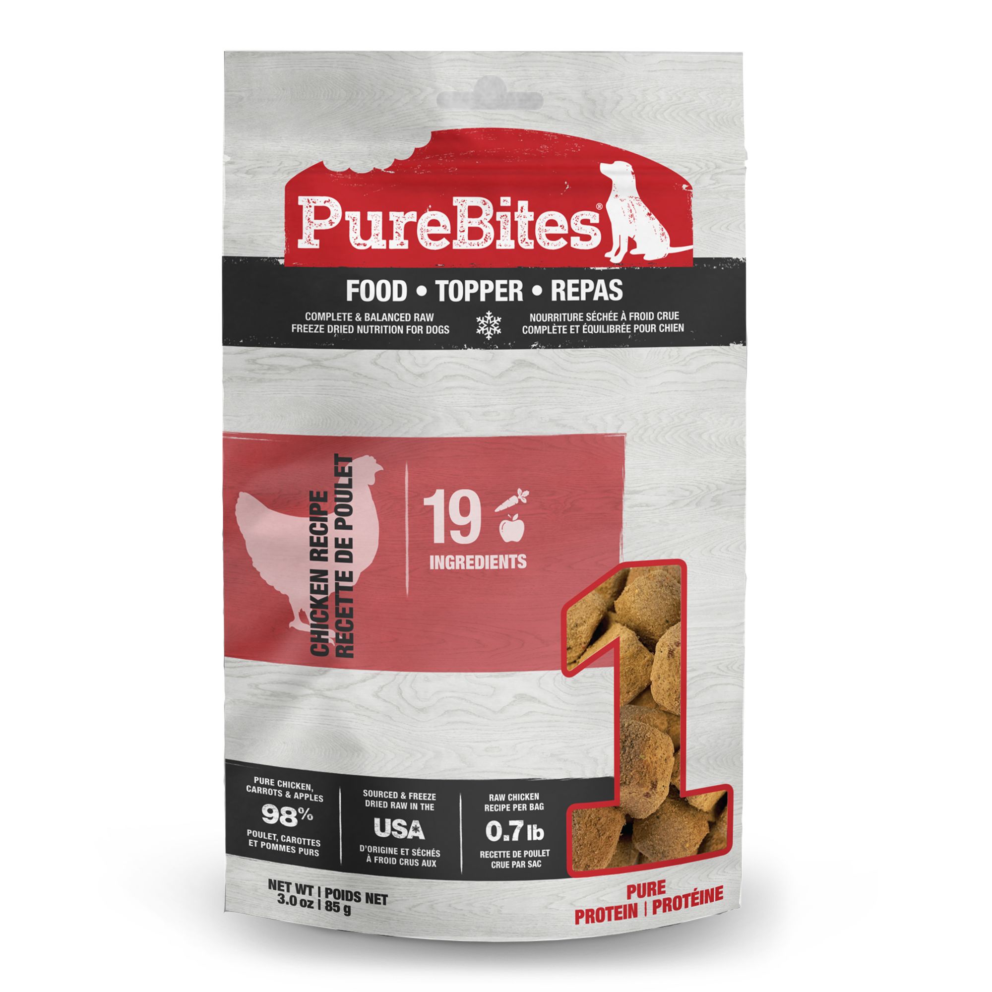 PureBites RAW Freeze Dried Complete and Balanced Dog Food or Topper - Chicken, size: 3 oz | PetSmart