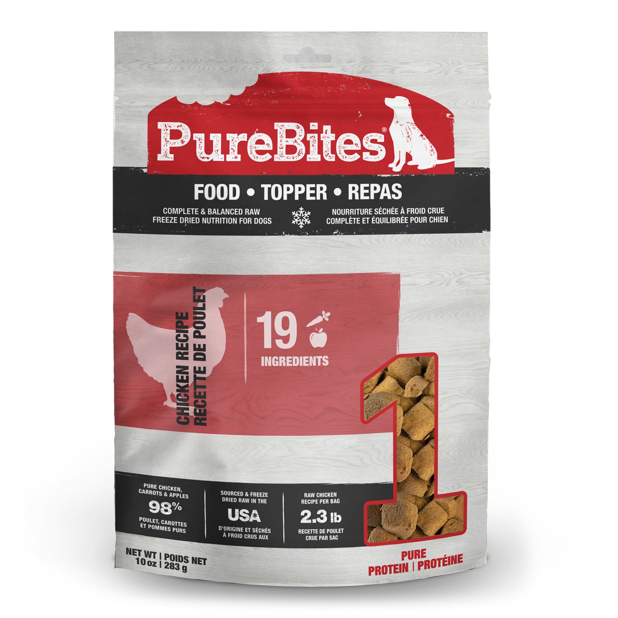 PureBites RAW Freeze Dried Complete and Balanced Dog Food or Topper - Chicken, size: 10 oz | PetSmart