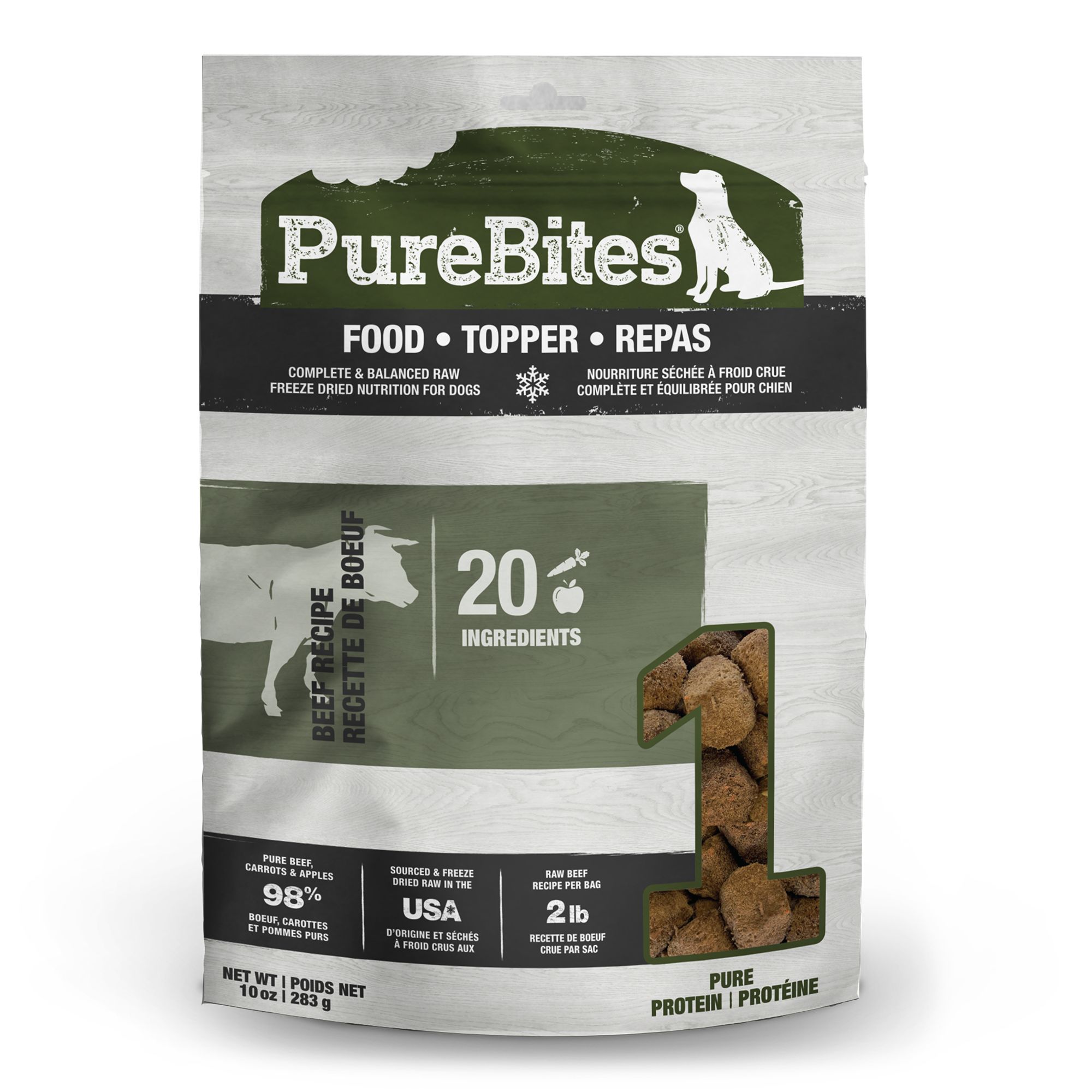 PureBites RAW Freeze Dried Complete and Balanced Dog Food or Topper - Beef, size: 10 oz | PetSmart