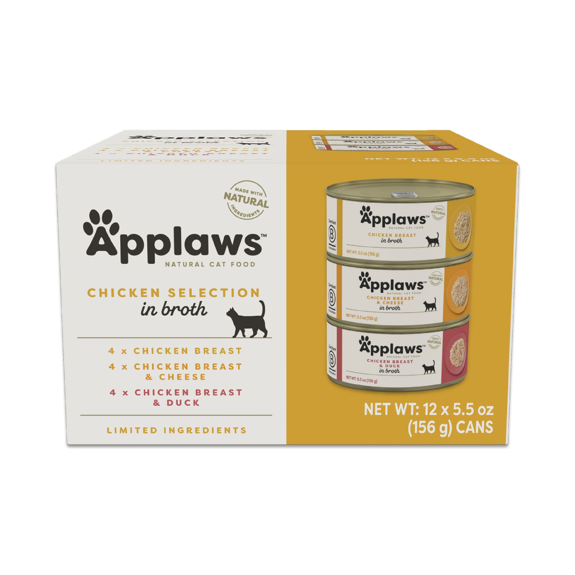 Applaws Chicken Selction in Broth Cat Wet Food - Natural, Variety Pack, size: 12 Ct | PetSmart