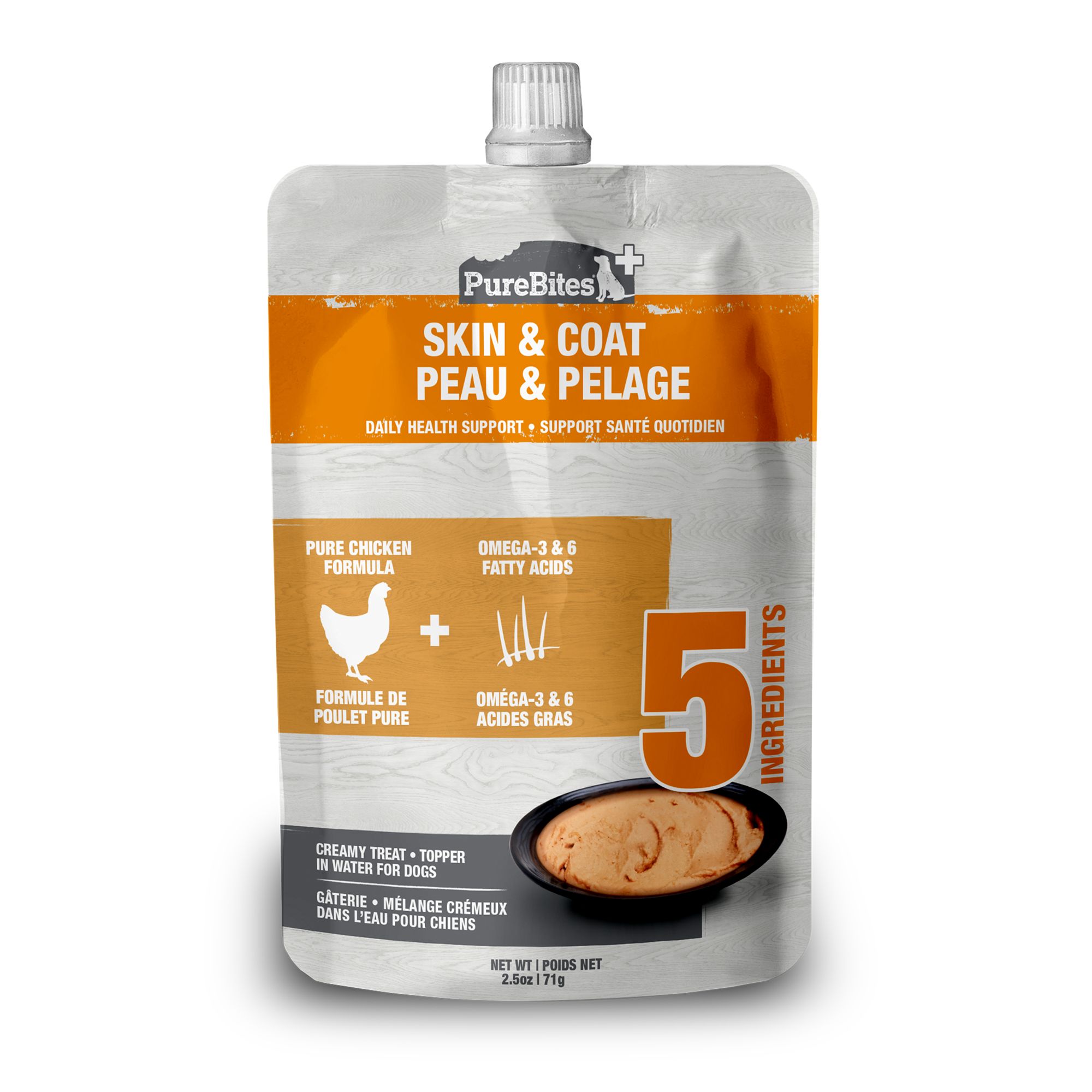 Purebites Squeezables Daily Health Support Dog Food Topper - Skin and Coat, size: 2.5 oz | PetSmart