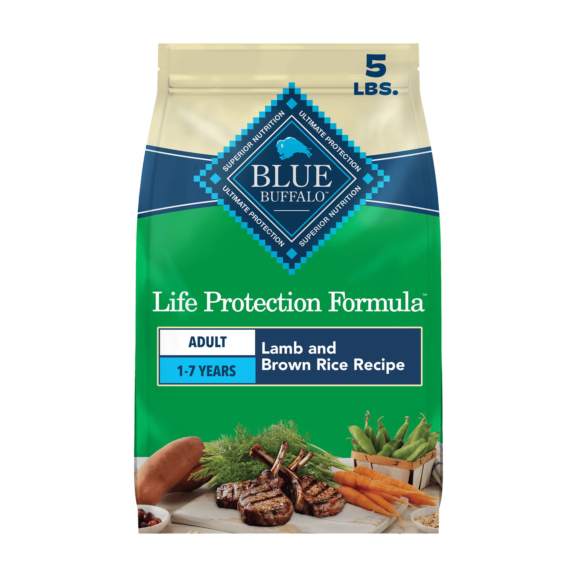 Blue Buffalo Life Protection Formula Lamb And Brown Rice Adult Dry Dog Food, Size: 5 lb | PetSmart