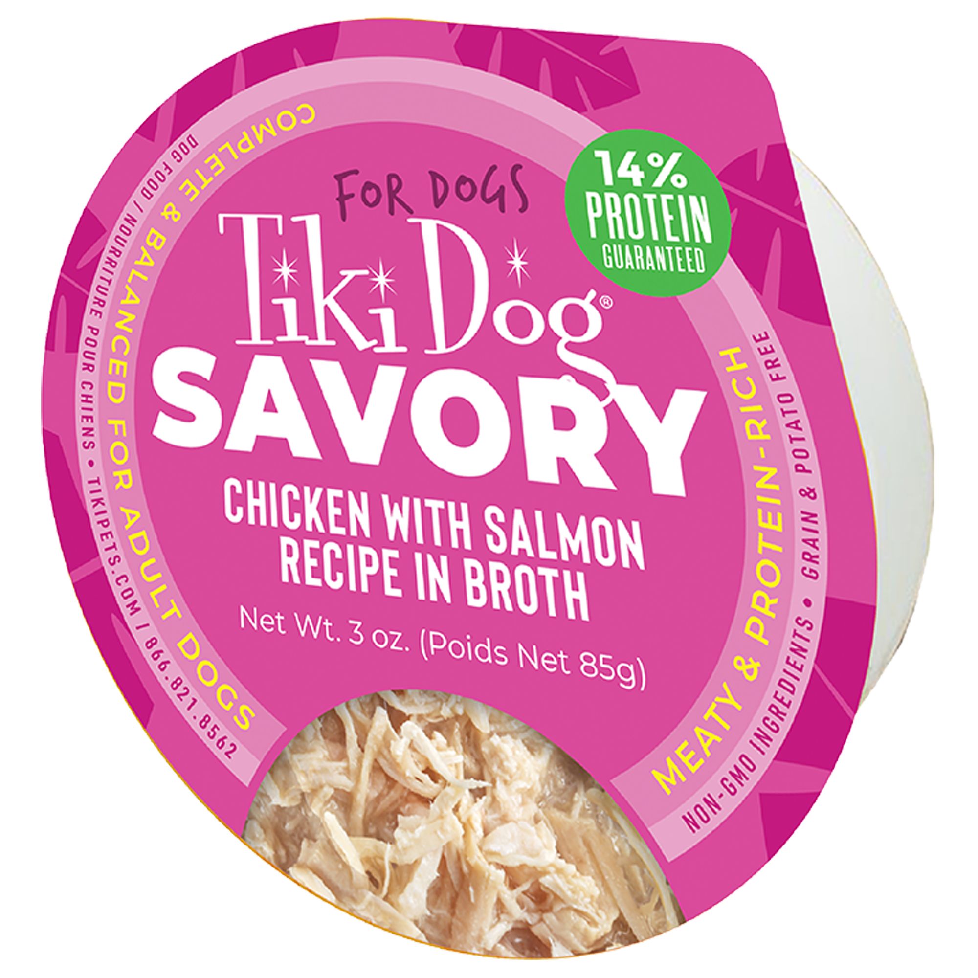 Tiki Dog Meaty Chicken with Salmon Wet Dog Food, size: 3 oz | PetSmart