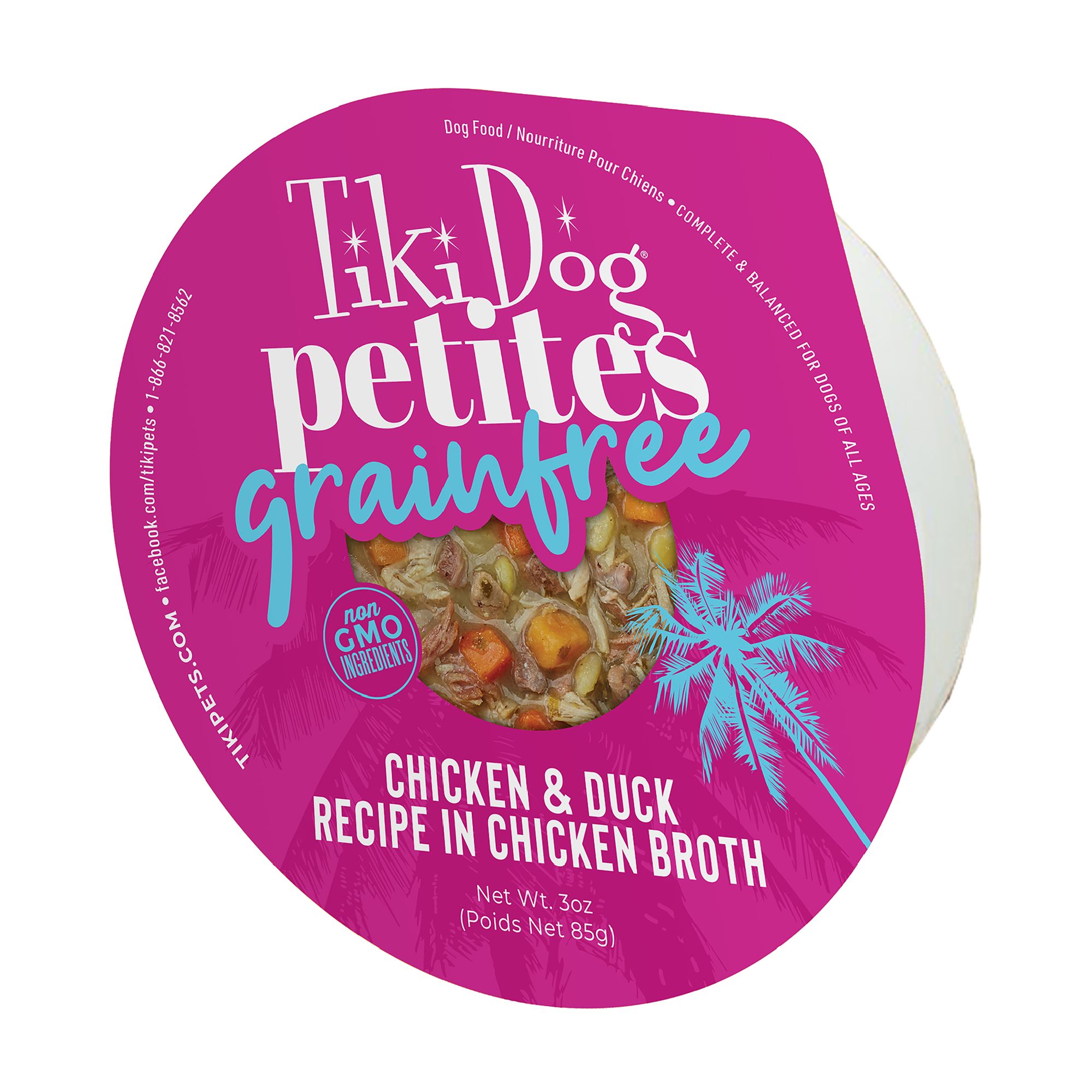 Tiki Dog Petites Chicken and Duck Wet Dog Food, size: 3 oz | PetSmart