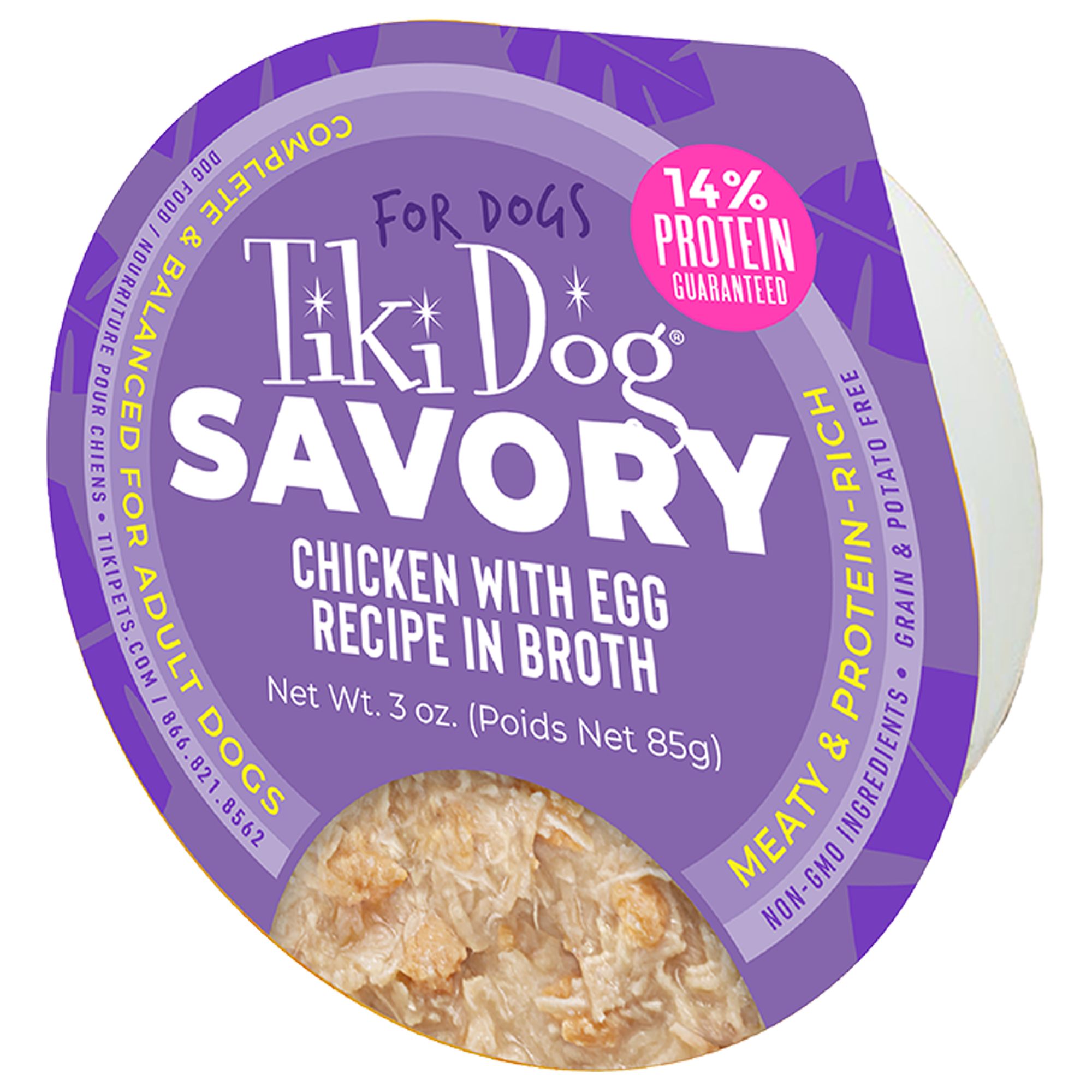 Tiki Dog Meaty Chicken with Egg Wet Dog Food, size: 3 oz | PetSmart