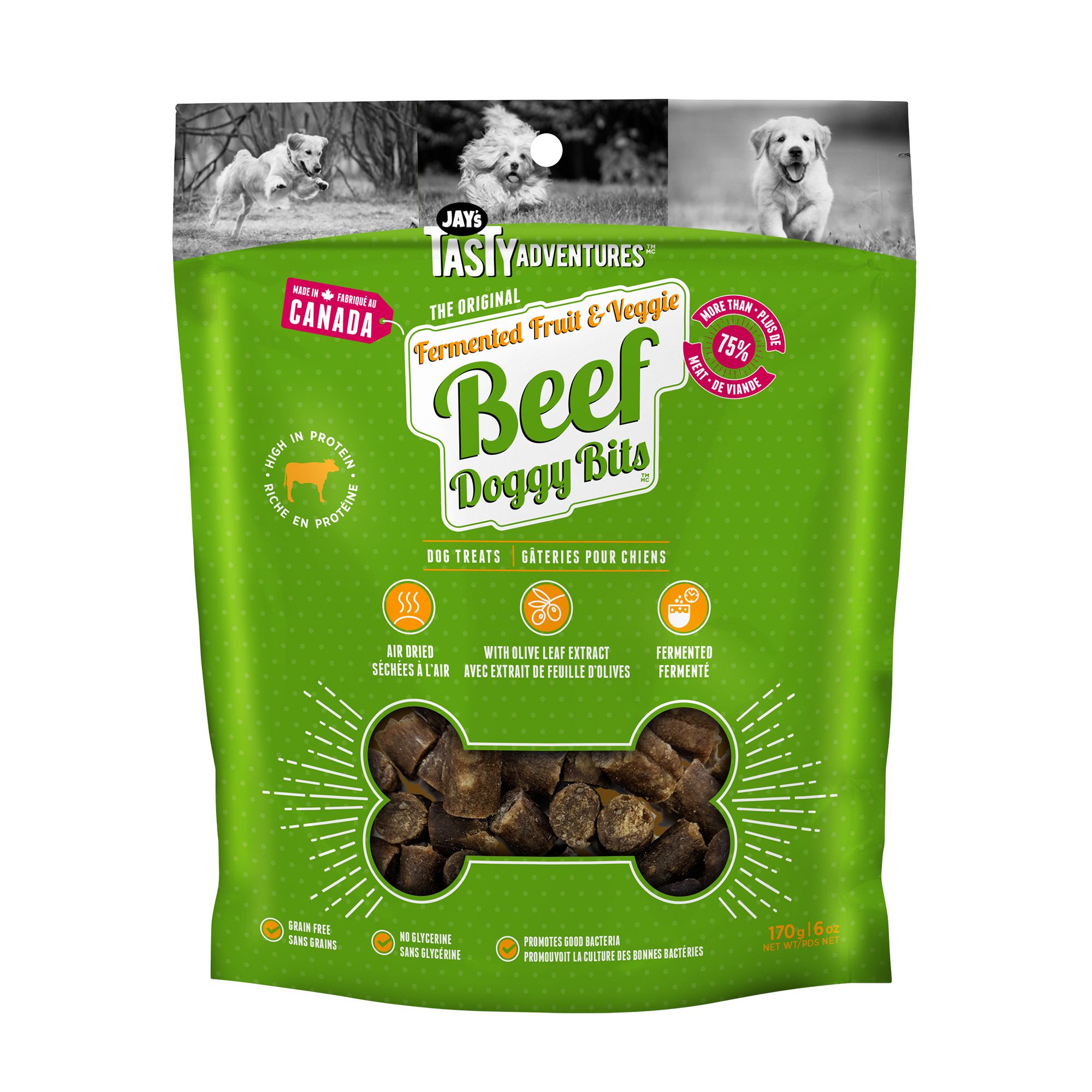 Jay's Tasty Adventures Doggy Bits Dog Treats, Beef Flavor, size: 170 g | PetSmart