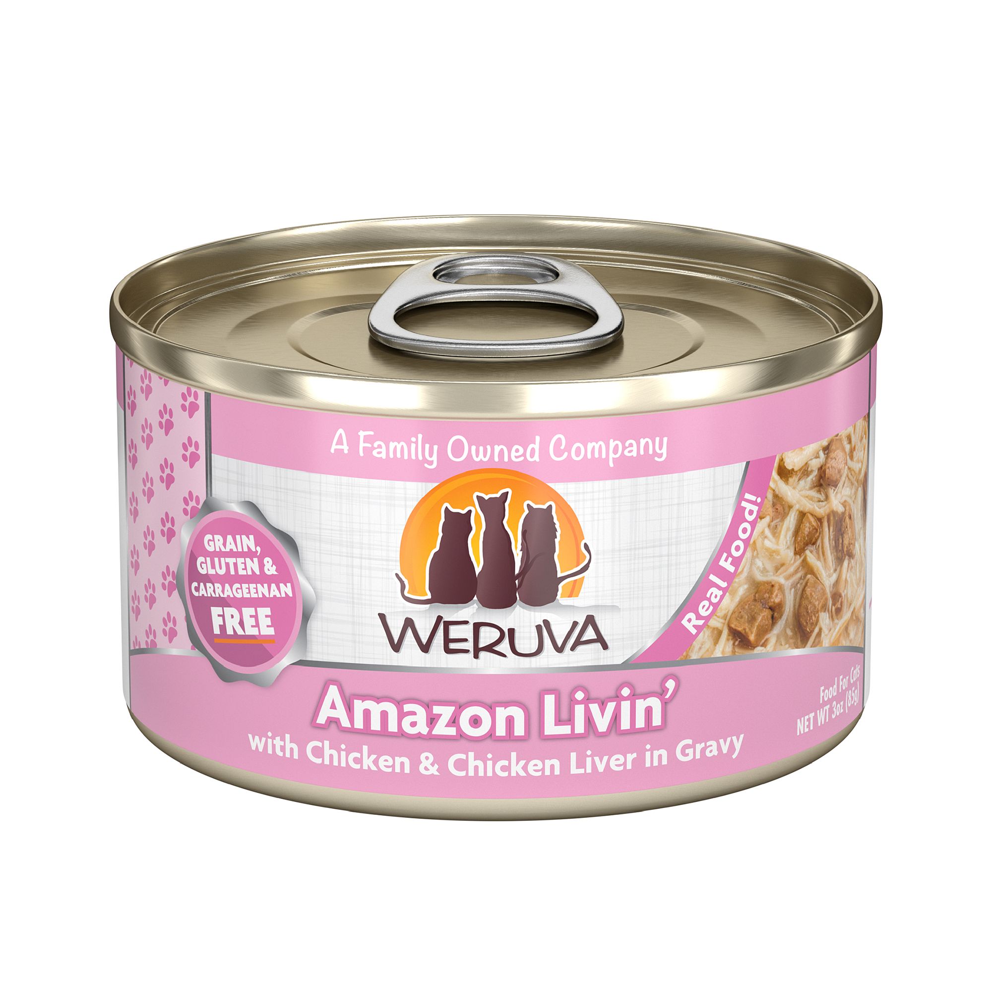 Weruva Wet Cat Food - Grain Free, Shreds in Gravy, 3 oz, Chicken and Chicken Liver Flavor | PetSmart