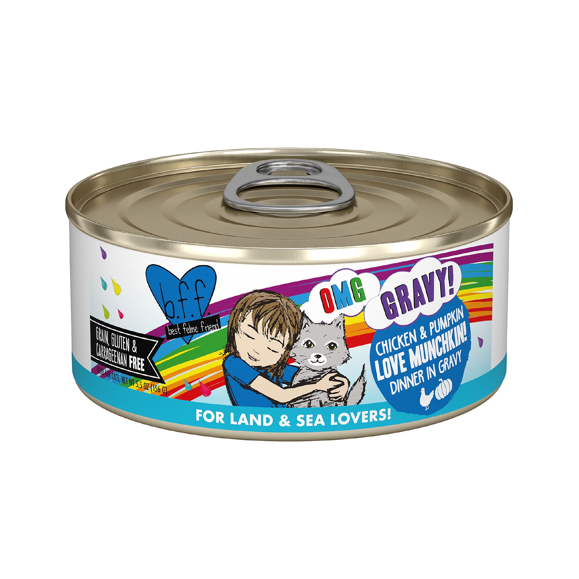 Weruva BFF OMG Wet Cat Food - Grain Free, Minced in Gravy, 5.5 oz, Chicken and Pumpkin Flavor | PetSmart