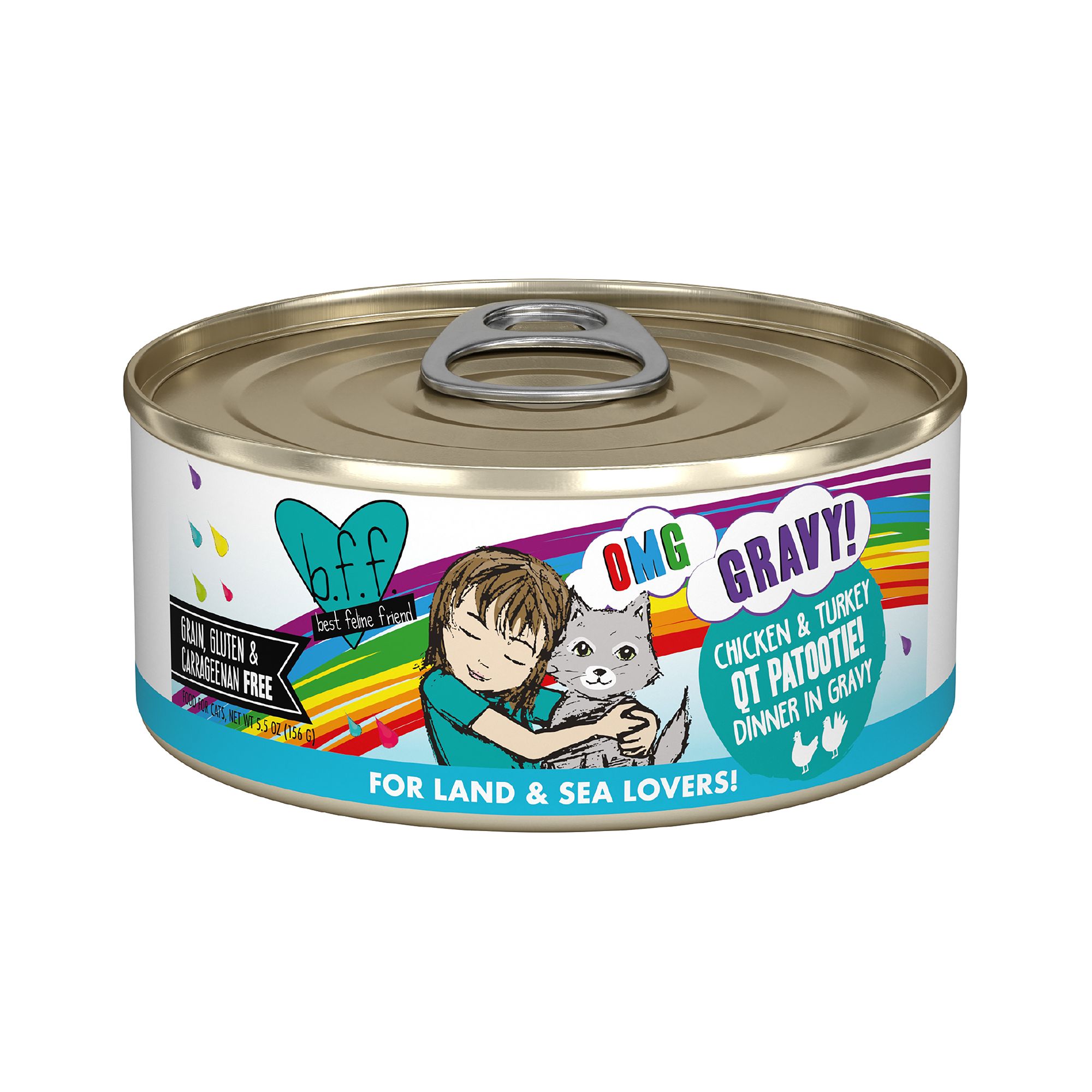 Weruva BFF OMG Wet Cat Food - Grain Free, Minced in Gravy, 5.5 oz, Chicken and Turkey Flavor | PetSmart