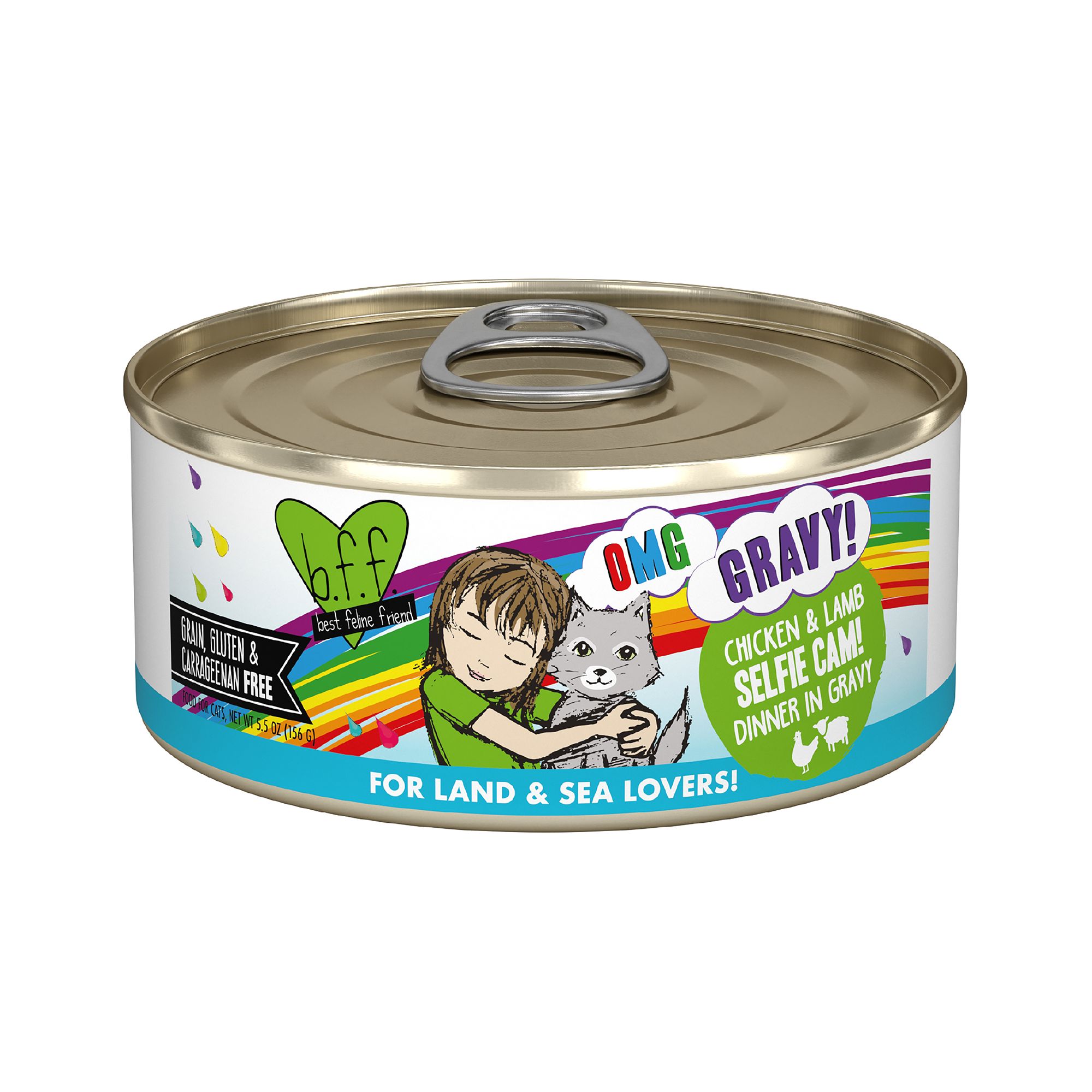 Weruva BFF OMG Wet Cat Food - Grain Free, Minced in Gravy, 5.5 oz, Chicken and Lamb Flavor | PetSmart