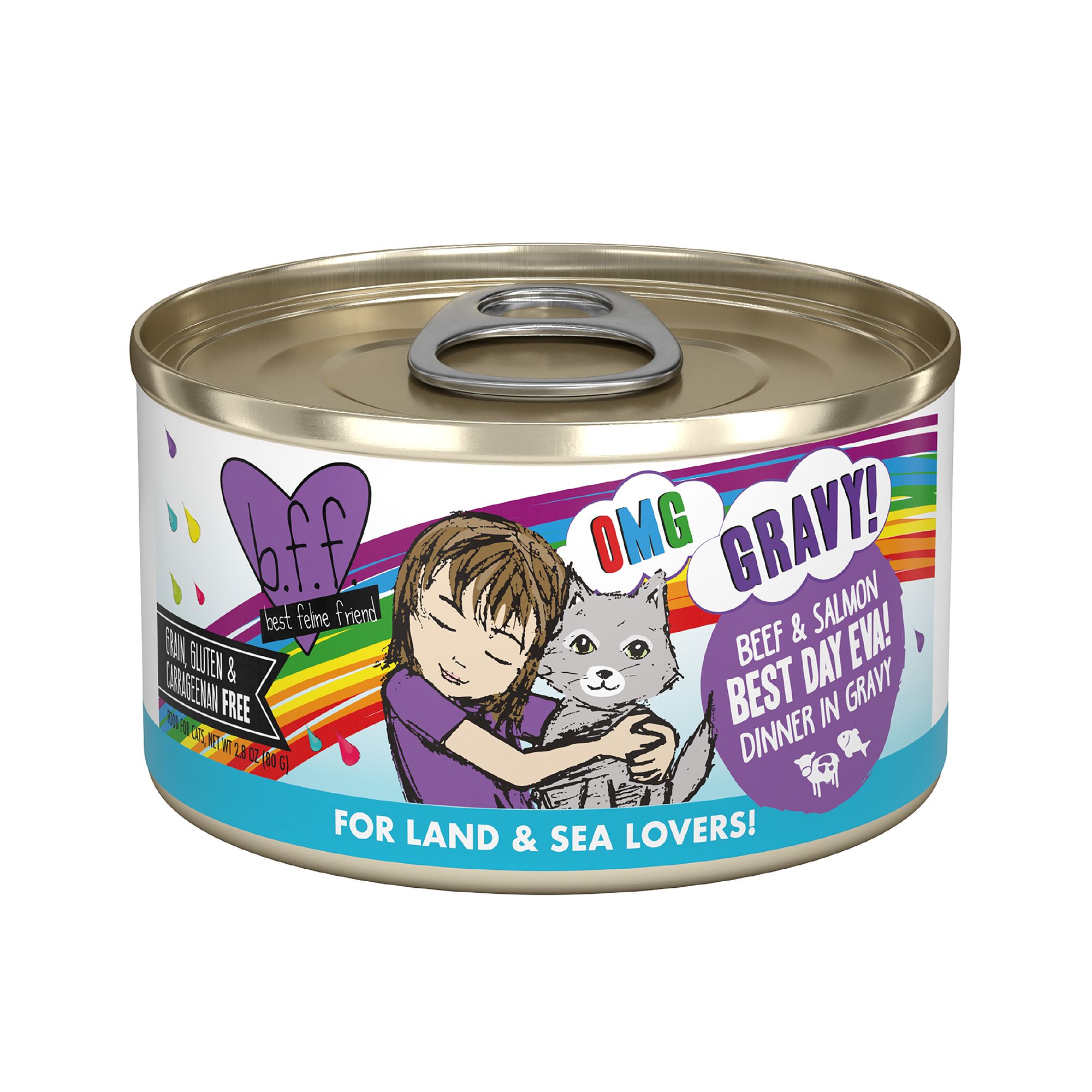 Weruva BFF OMG Wet Cat Food - Grain Free, Minced in Gravy, 2.8 oz, Beef and Salmon Flavor | PetSmart