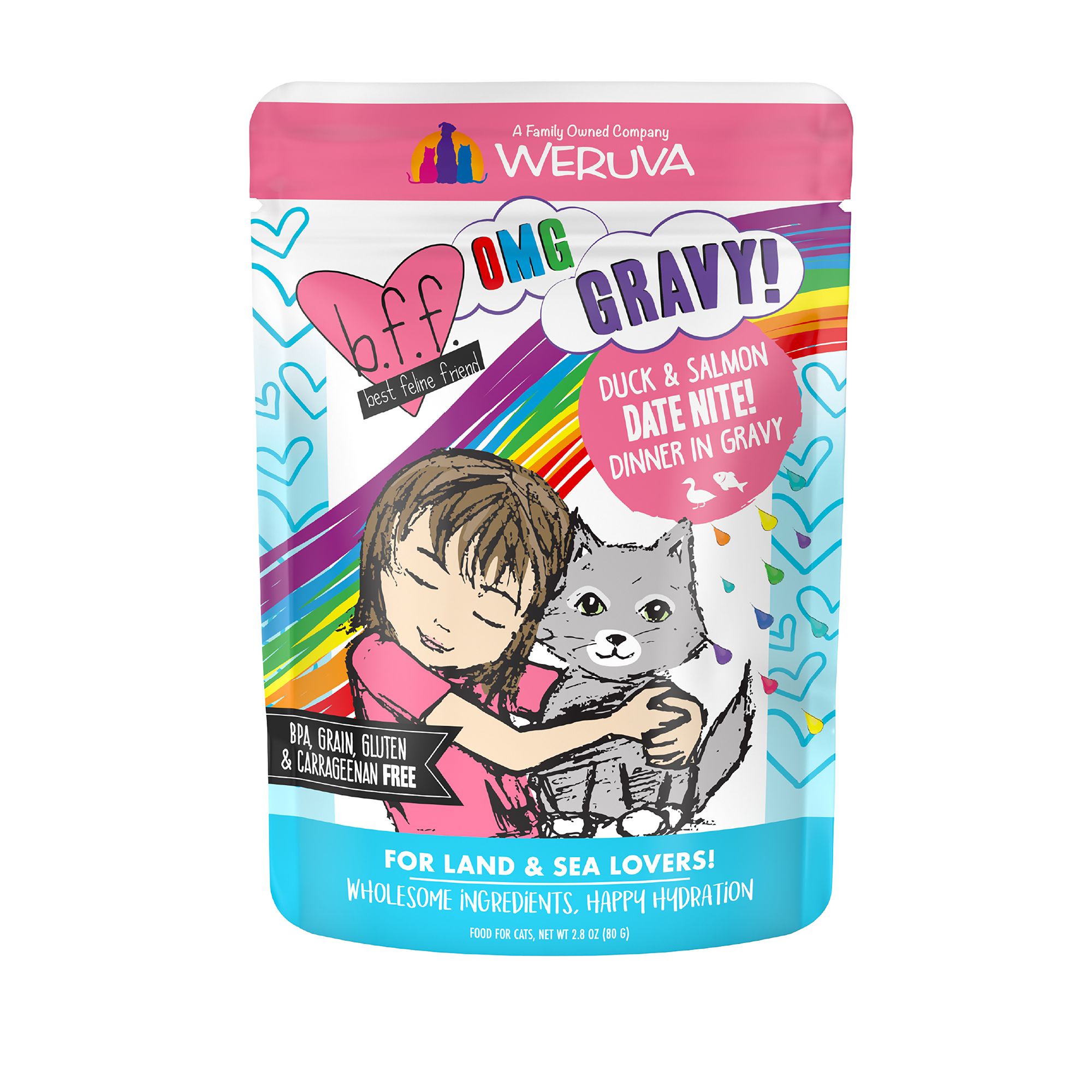 Weruva BFF OMG Wet Cat Food - Grain Free, Minced in Gravy, 2.8 oz, Duck and Salmon Flavor | PetSmart