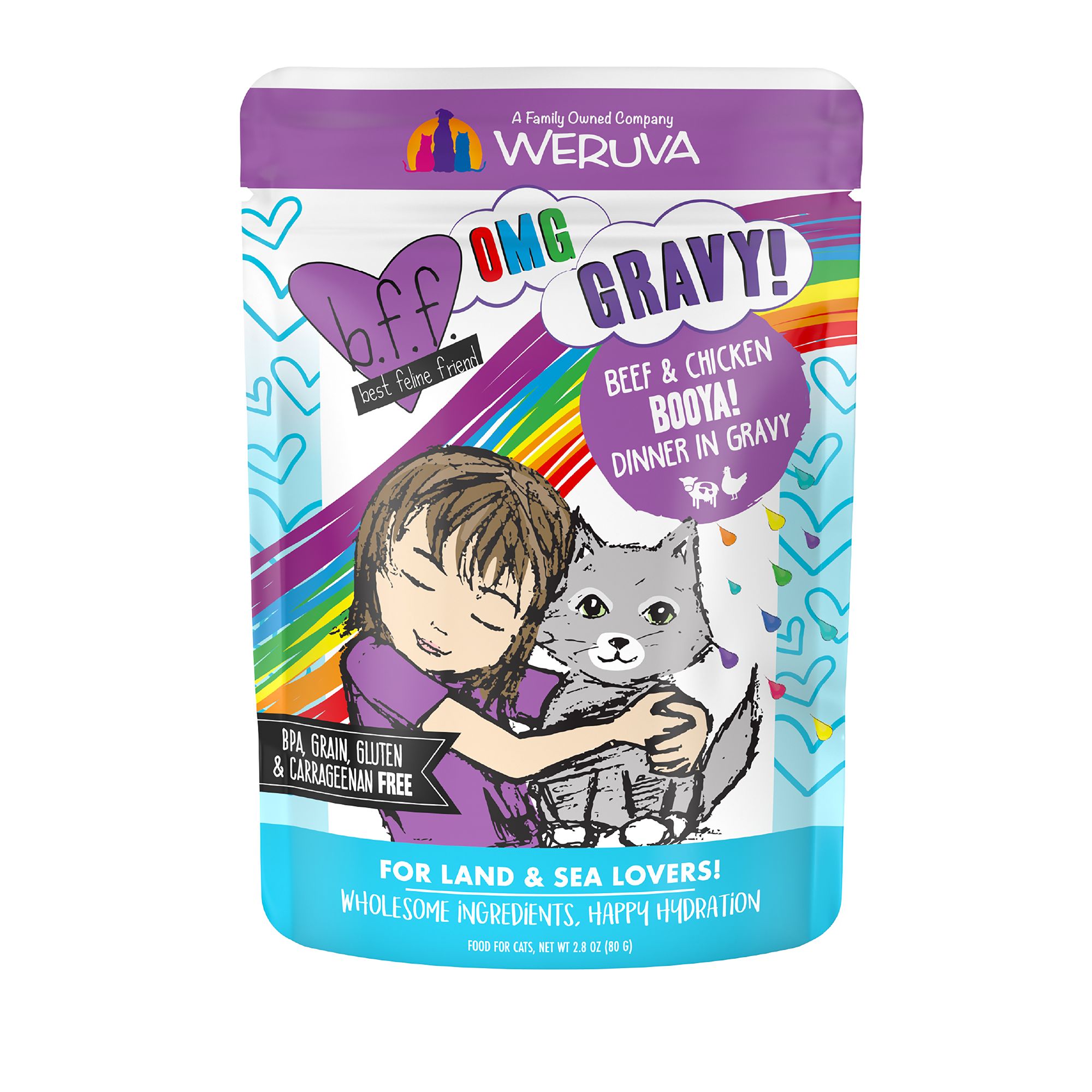 Weruva BFF OMG Wet Cat Food - Grain Free, Minced in Gravy, 2.8 oz, Beef and Chicken Flavor | PetSmart