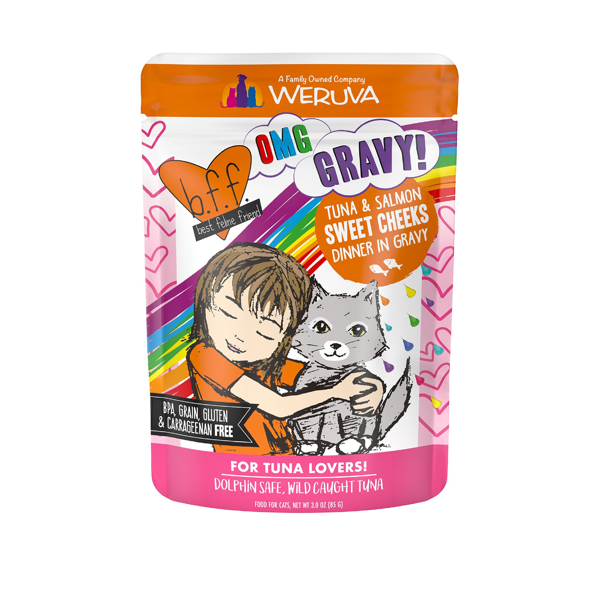 Weruva BFF OMG Wet Cat Food - Grain Free, Minced in Gravy, 3 oz, Tuna and Salmon Flavor | PetSmart