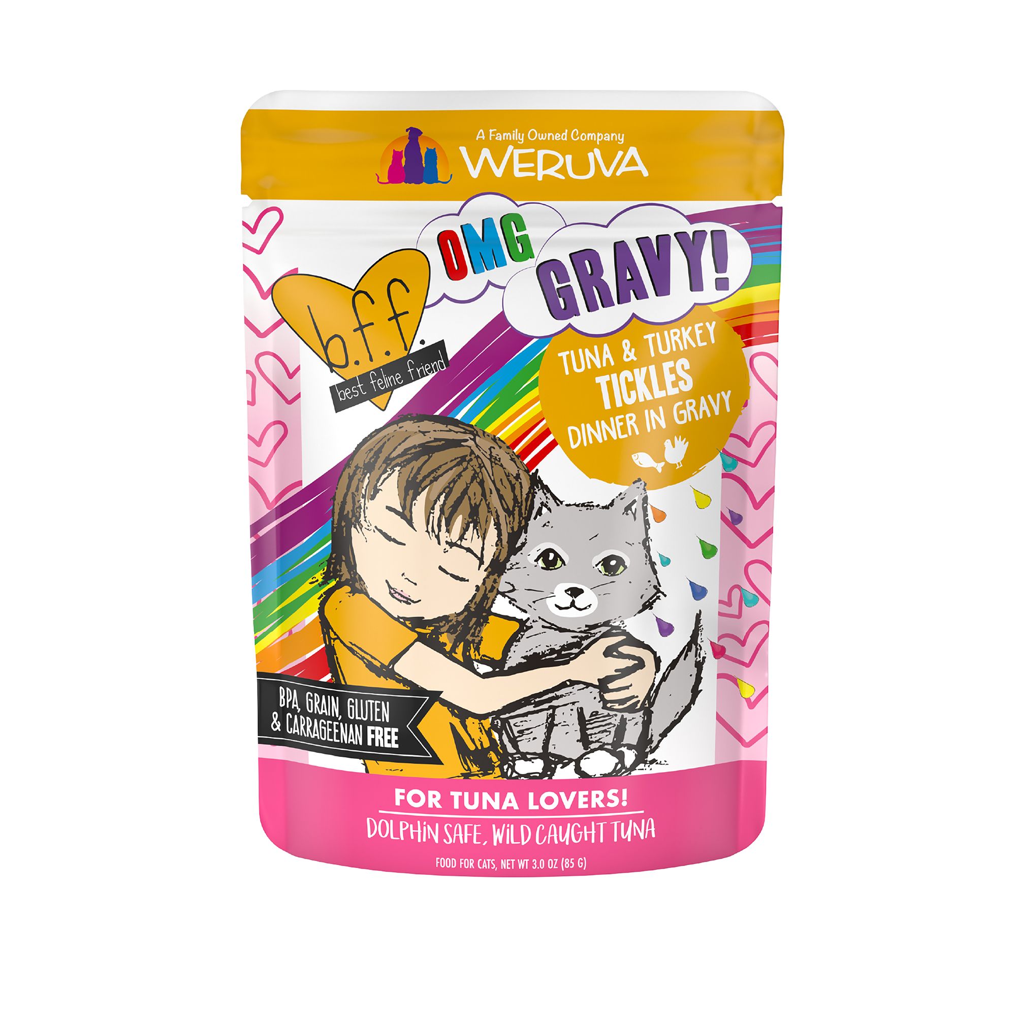 Weruva BFF OMG Wet Cat Food - Grain Free, Minced in Gravy, 3 oz, Tuna and Turkey Flavor | PetSmart