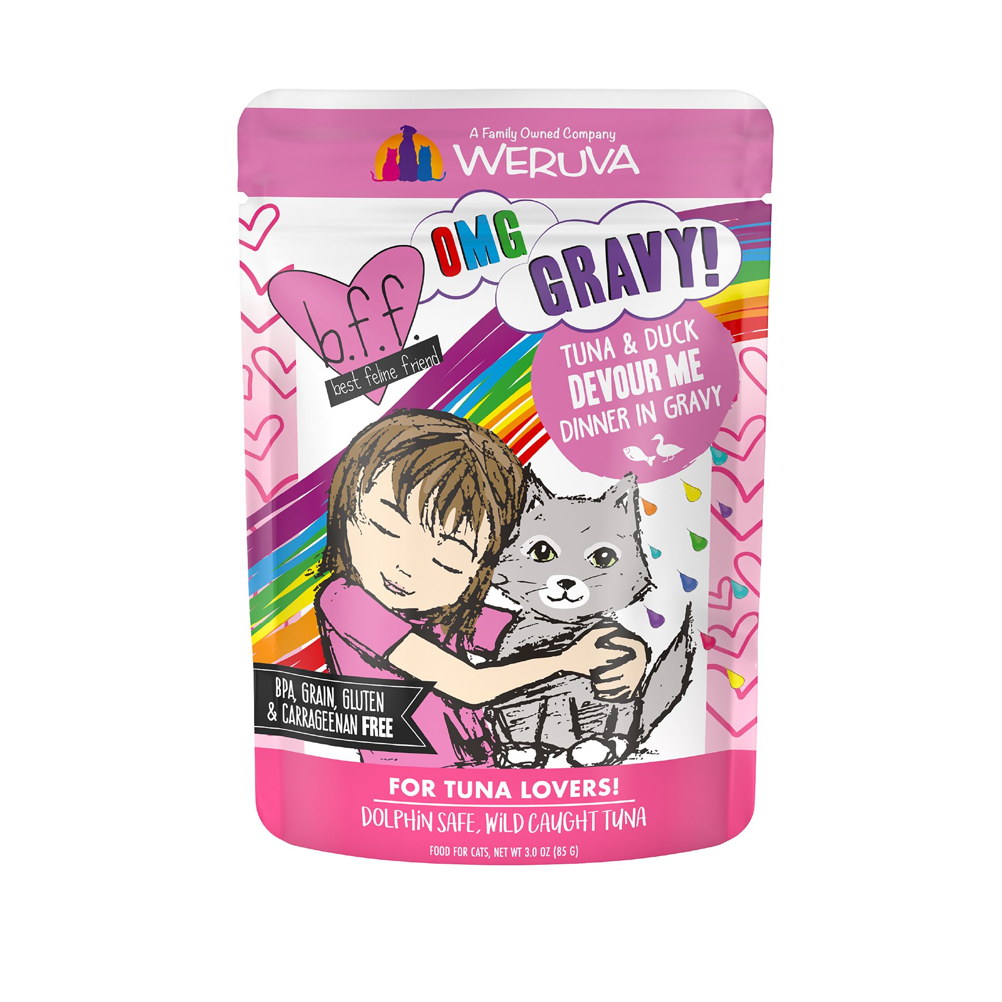 Weruva BFF OMG Wet Cat Food - Grain Free, Minced in Gravy, 3 oz, Tuna and Duck Flavor | PetSmart